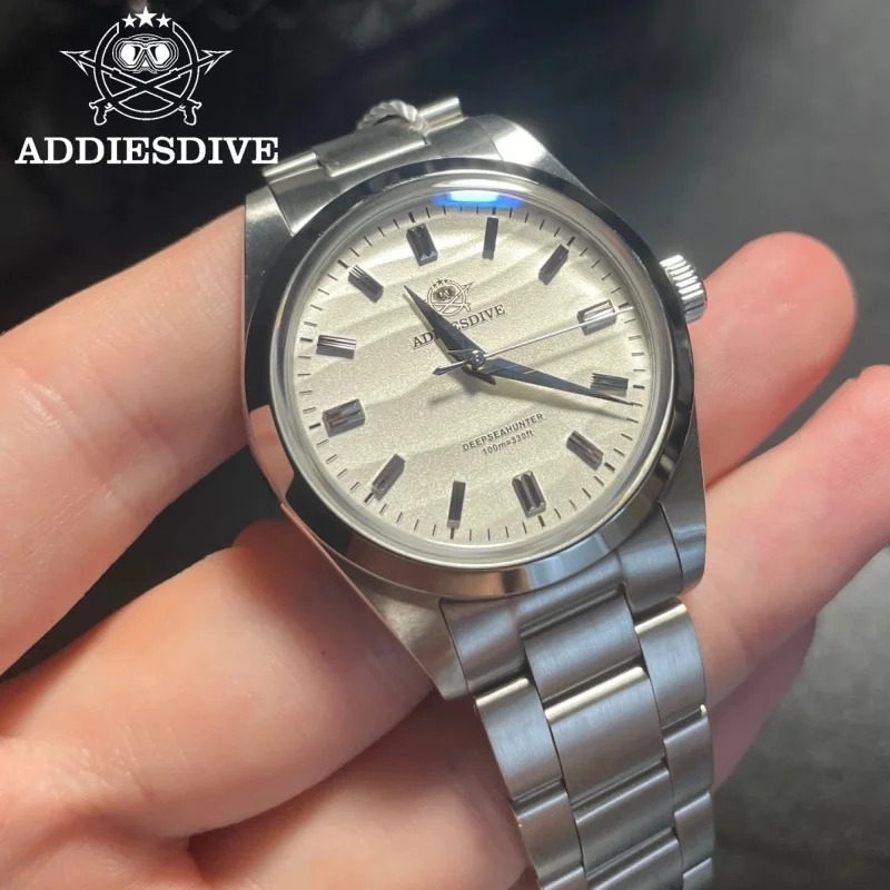 

ADDIESDIVE 36mm Men Watch Desert Texture AD2030 10Bar Waterproof 316L Stainless Steel relogios masculino Quartz Watches