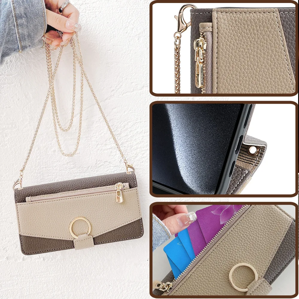 ซองหนังสําหรับVIVO X90 Pro Plus Y27 X100 Pro X200 S20 Y28 กระเป๋าสตางค์Crossbodyฝาครอบกระจกพร้อมเชือกเส้นเล็กยาว