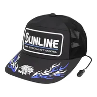 Sunline Mesh Fishing Cap Summer Breathable Embroidered Fishing Hat with Clip Quick Dry Adjustable Outdoor Sports Baseball Caps