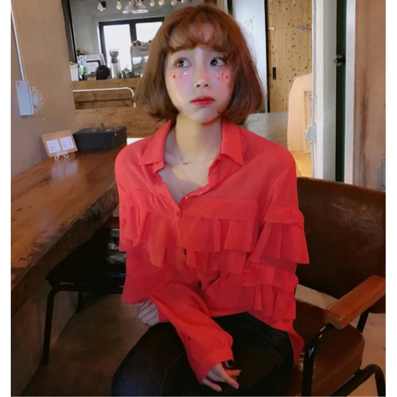 Charmant doux femmes irt bois ain printemps automne hiver Faion coréen Sle vêtements intérieurs coupe régulière exclusive en ligne