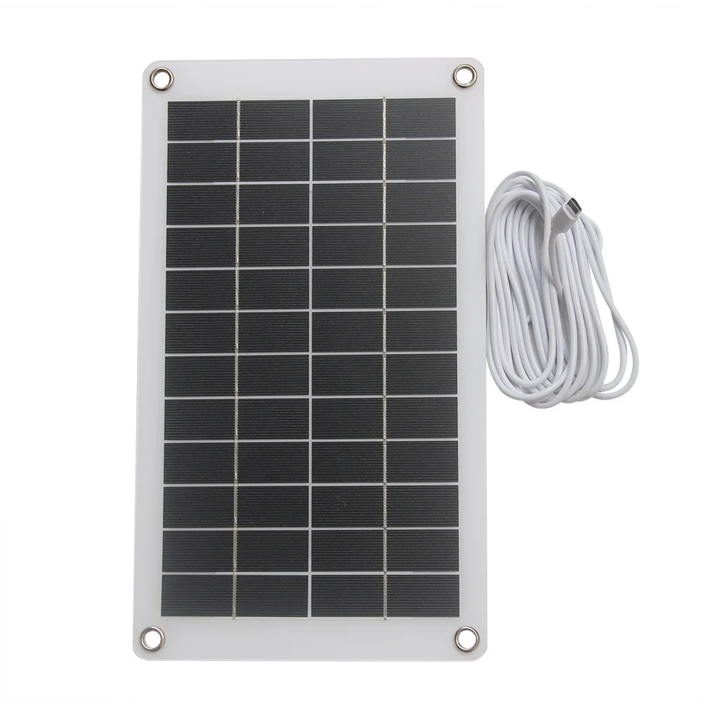 10W 12V Solar Panel for Outdoor Security Cameras Garden Lights Type C Charging 310x190mm Monocrystalline Black