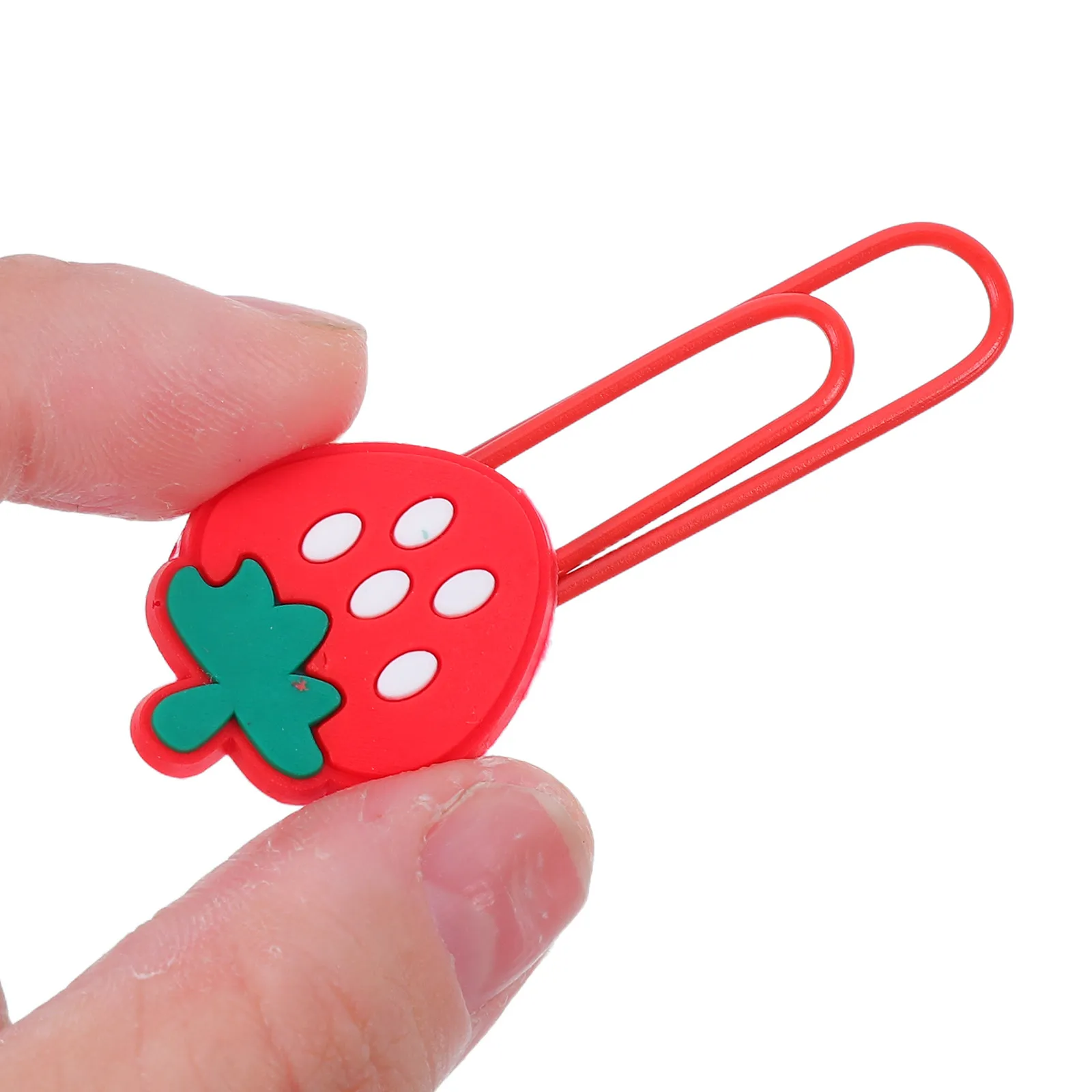 30Pcs Strawberry Shaped Paper Clips Cute Fruit Bookmarks Decorative Office Supplies for Students Teachers School Home Use