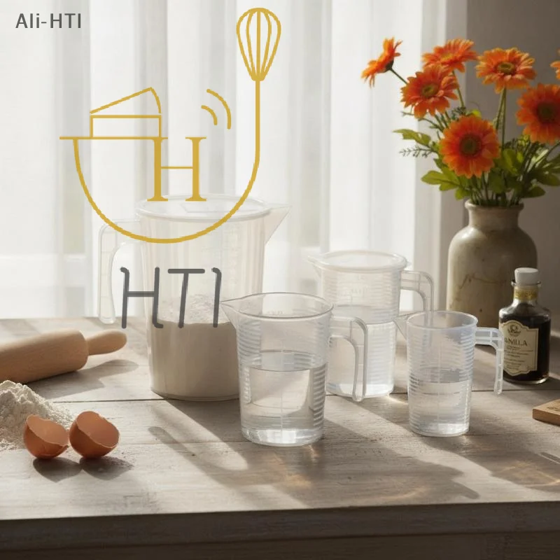 Clear Plastic Graduated Measuring Cup Large Capacity with Leakproof Lid BPA Free for Home Kitchen Baking Cooking