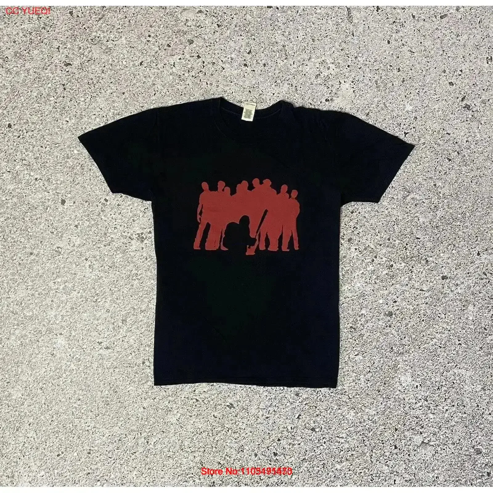 vintage-annees-00-the-walking-dead-endommage-zombie-film-noir-hommes-t-shirt-taille-l-lave-vetements-de-createur-vintage-lave-doux