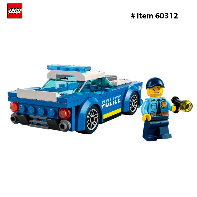 LEGO 60312 City Police Car Toy for Kids 5 Plus Years Old with Officer Minifigure, Small Gift Idea, Car Chase Building Set