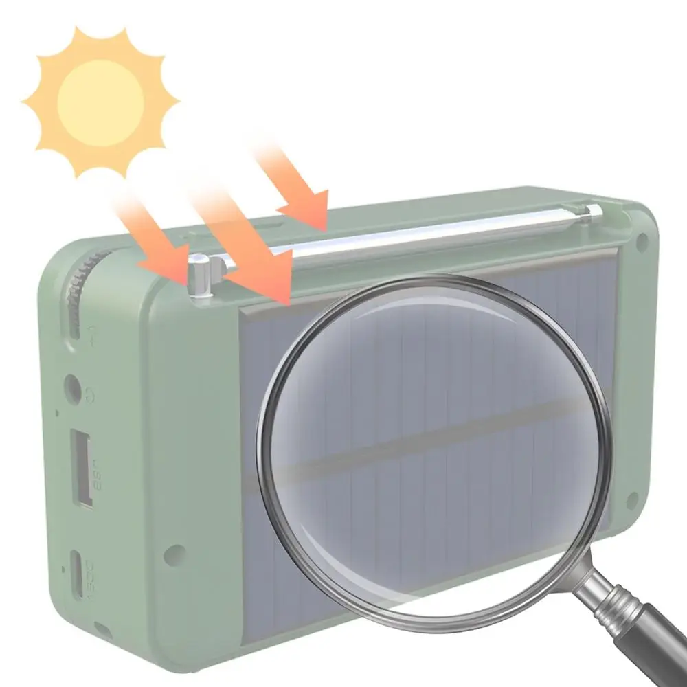 

Solar Powered/Rechargable Emergency Radio Receiver Portable DAB+ Digital FM Radio Wireless Speaker LCD Display Loudspeaker Radio