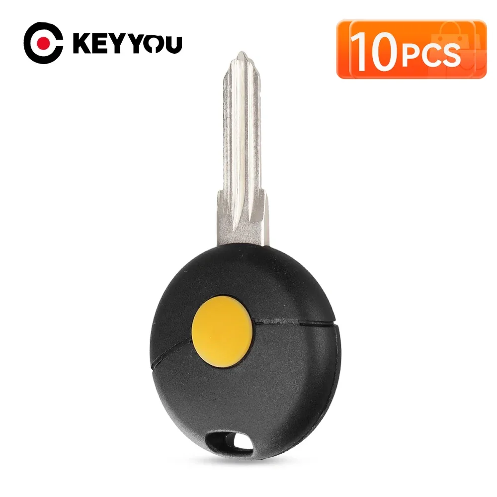 KEYYOU 10Pcs For Benz Mercedes Smart Fortwo 450 Cabrio City Cross Forfour W124 W202 W210 Key Auto Remote Car Key Shell Case