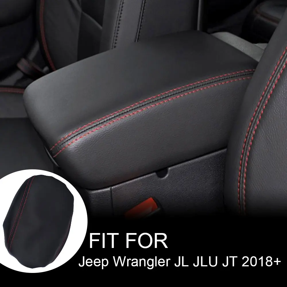 PU Black For Jeep Wrangler TJ 1997-2006 Car Center Console Armrest Box Cover Pad Interior Accessories