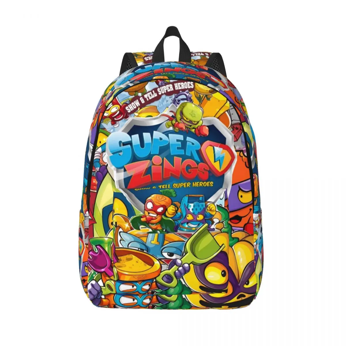 Super Zings Cool Backpack with Pocket High School Work Funny Superzings Daypack for Men Women College Canvas Bags