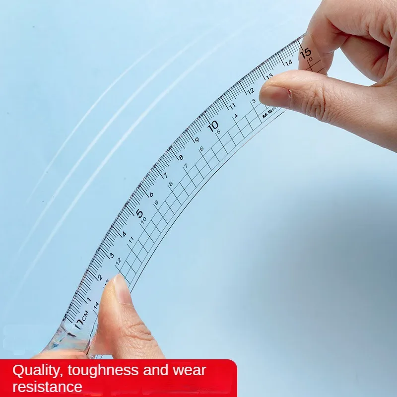 M&G 4 Pcs Ruler Set Student Exam Drawing Acrylic Set 15cm Ruler+Triangular Ruler*2+Protractor School Stationery Exam