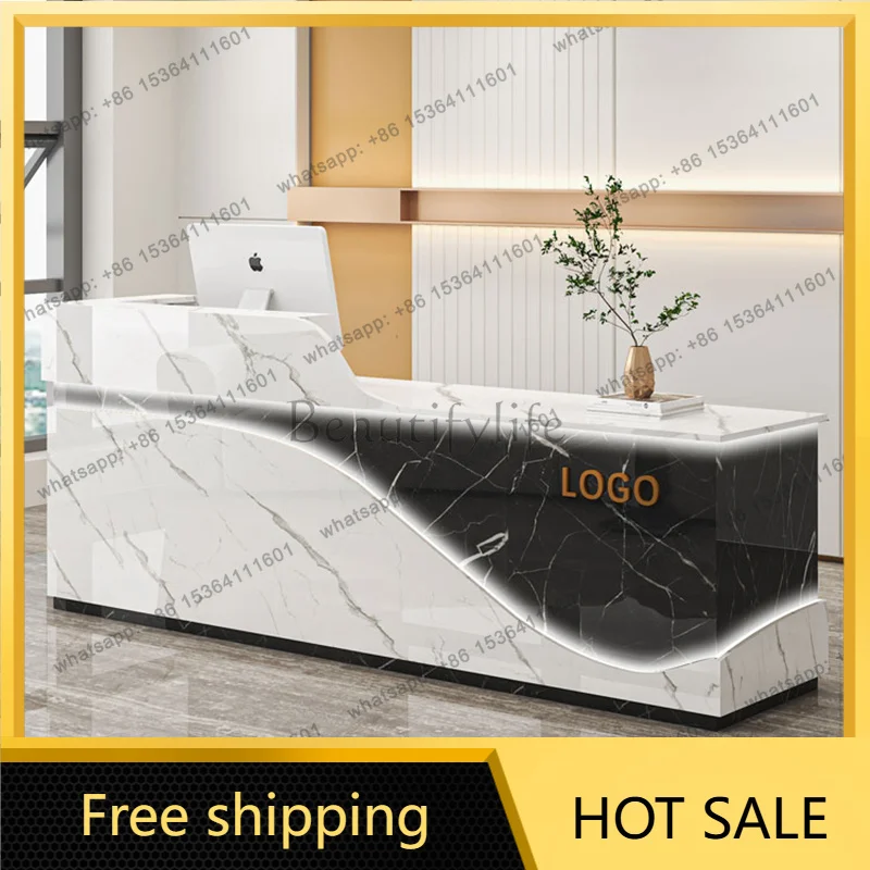 FG Storage Drawers Reception Desks Custom Professional Commercial Functional Bar Counter Salon Classic Rezeption Office Furnitur