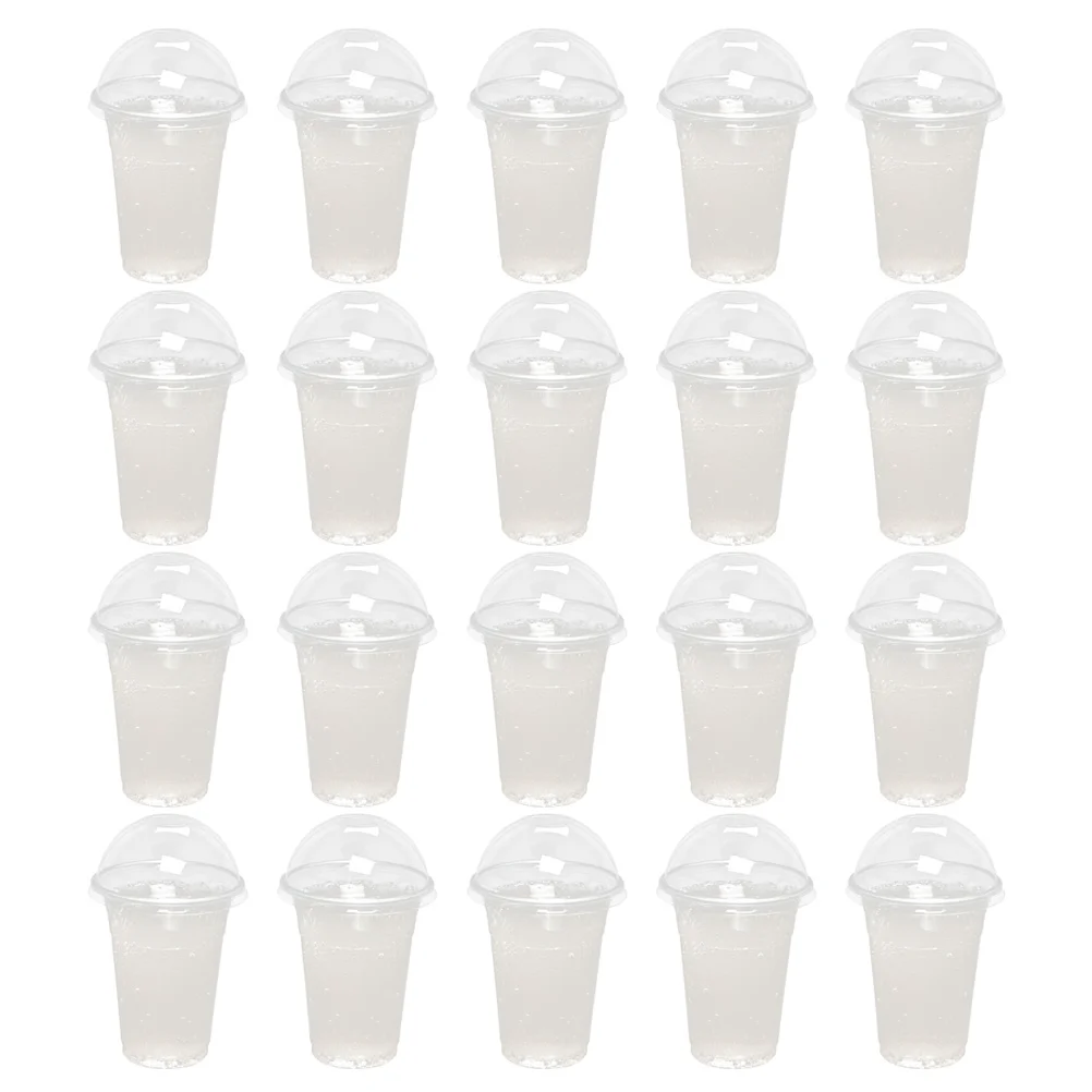 

30 Sets Drink Juice Cup Transparent Cups Packing Bubble Tea Drinks Cold Lemonade Abs Fruit with Lid Beverage Storage