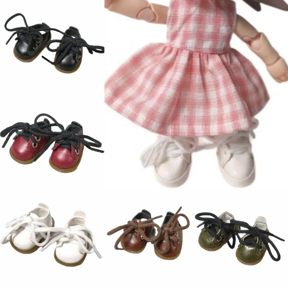 Belle Mini 3.8*2.2*2.4CM chaussures de poupée BJD chaussures en cuir Oxford semelle chaussures de poupée à lacets chaussures en cuir de poupée 1/6 BJD