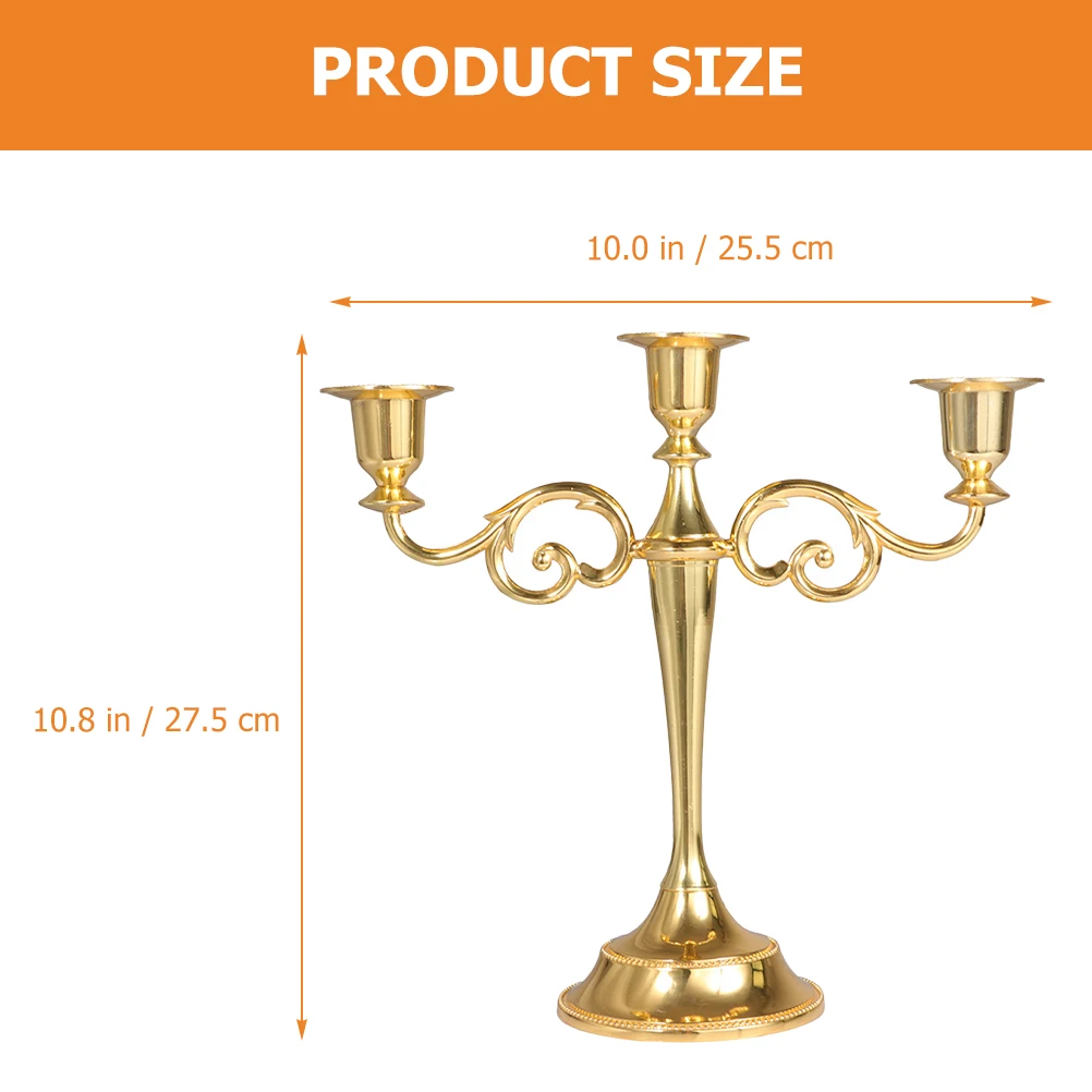 

Elegant Metal Holder Gold Vintage Candlestick Ornament Retro Decorative Stand for Home Wedding Party Bar Restaurant