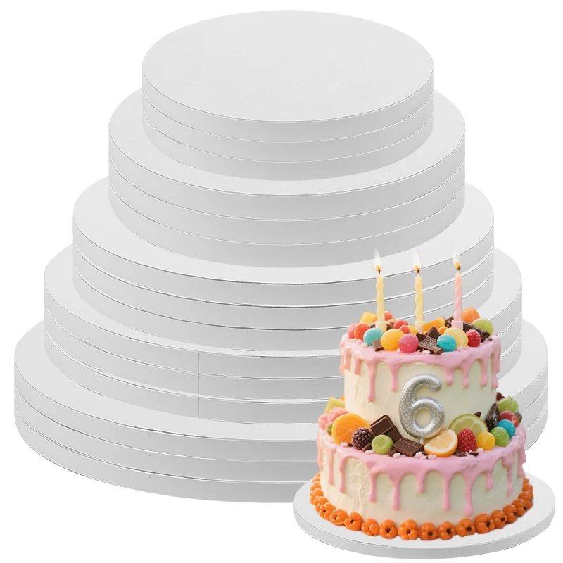 

3Pcs Thick Cake Board Multi Layer Round Cake Drums Base for Wedding Birthday Party Cake Display Decor Christmas DIY Baking Tools