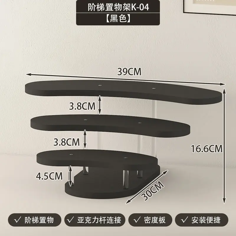 

Desktop figure display rack, walnut color blind box, stand display rack, desk step ornament shelf, storage rack