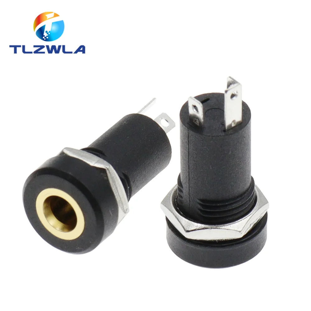 5 sztuk PJ392A 3.5MM gniazdo audio 3-biegunowe czarne Stereo Panel lutowniczy do montażu na panelu złoto z nakrętkami PJ-392A