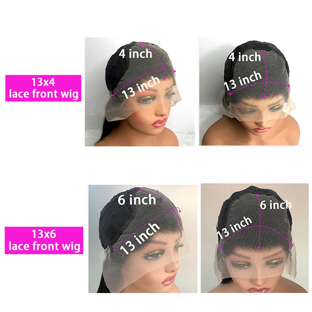200 Density Body Wave 13x4 HD Transparent Lace Front Human Hair Wig Black 13x6 Lace Frontal Wigs 30 40 Inch PrePlucked Lace image 6