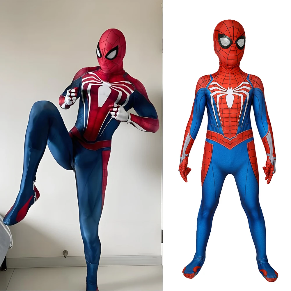 

PS4 Marvels Spider 3 Kids Cosplay Advanced Suits Boys Superhero 3D Printed Spandex Cosplay Halloween Cosume Bodysuit Children