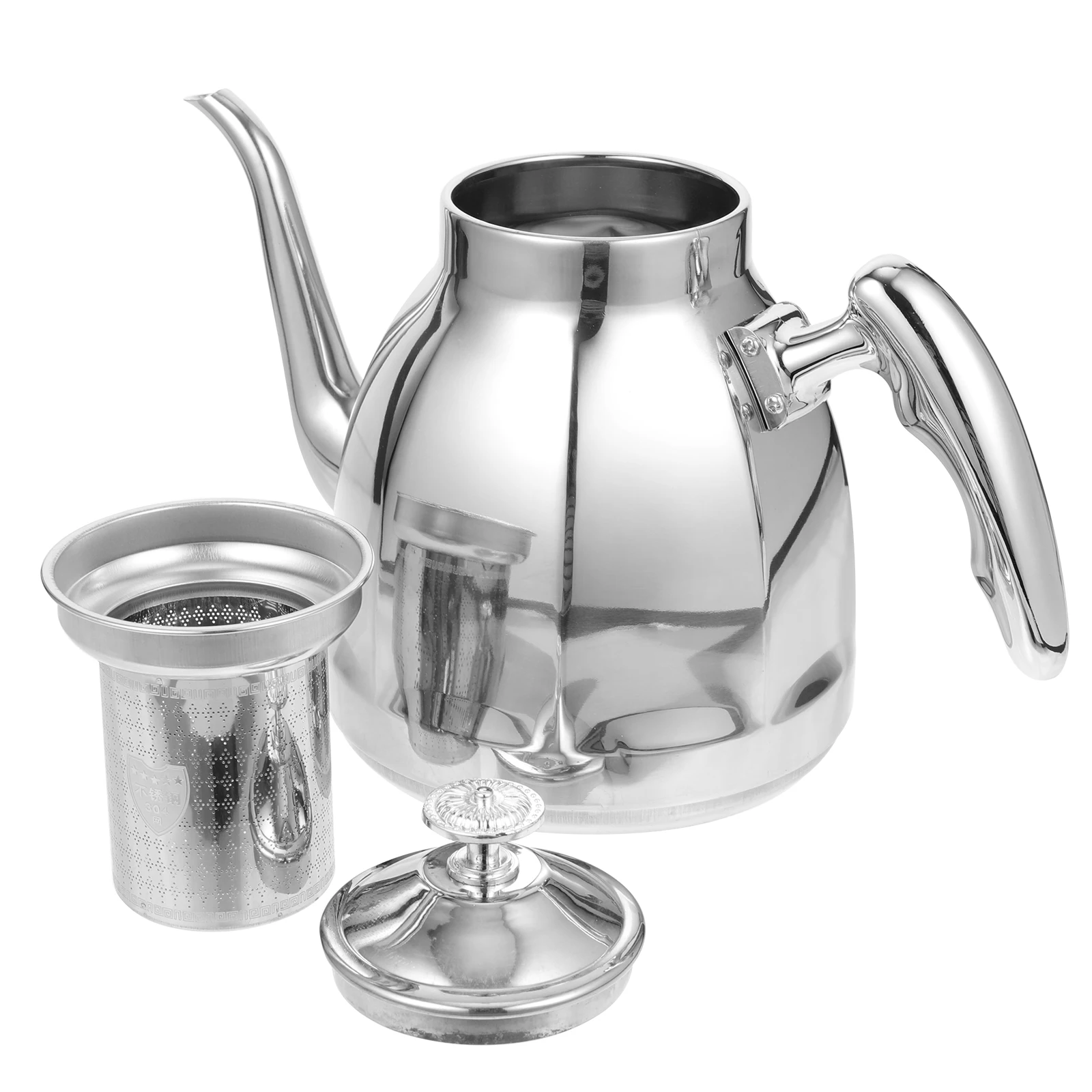 

Stainless Steel Kettle H held Stovetop Silver Rust Bubble Teapot Tea Household Coffee Wear Resistant Kitchen Water