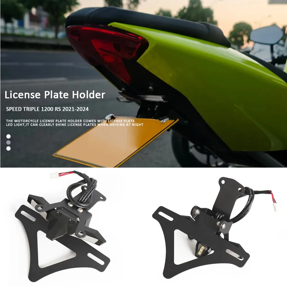 

2023 2024 Tail Tidy License Plate Holder Frame Holder Bracket Turn Signal Light Fit For Speed Triple 1200 RS 1200RS 2021 2022