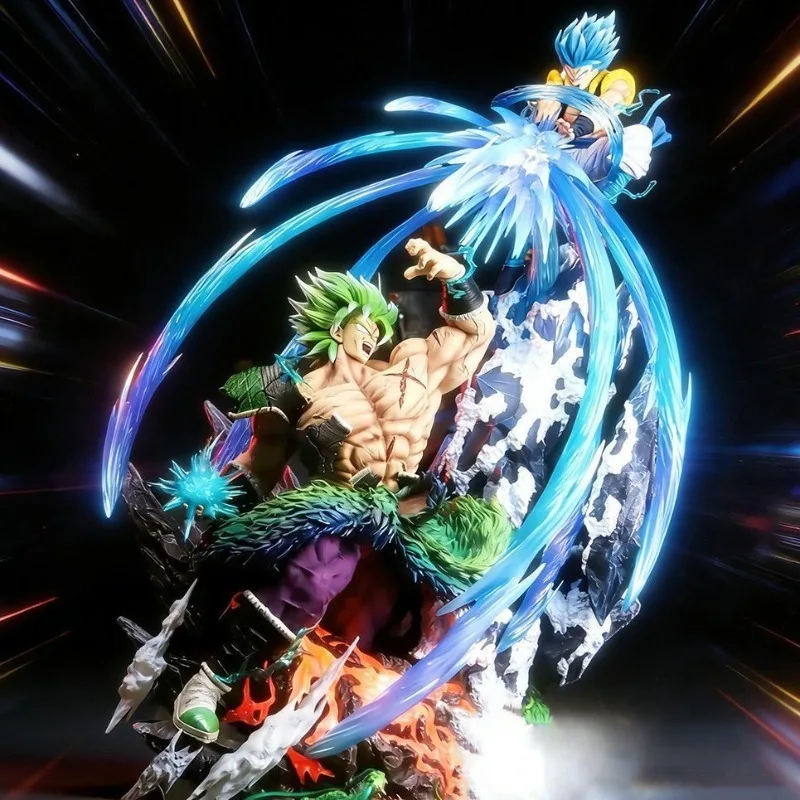 Dragon Ball Super Broly VS Gogeta Battle Scene Figure, Super Saiyan Classic Series Model Ornament Collectible Gift