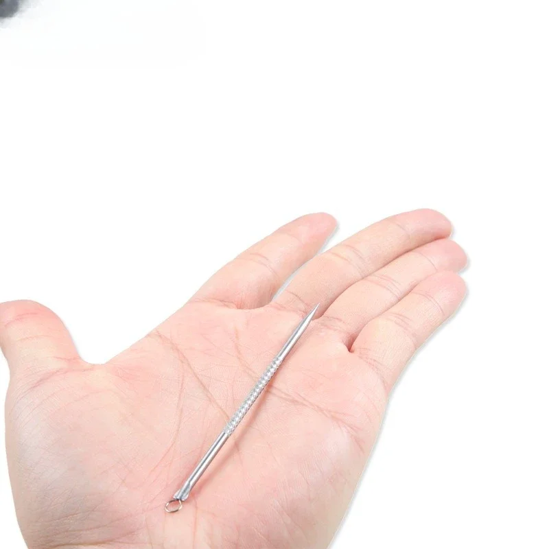 Estrattore di comedoni in acciaio inossidabile da 8 cm - Mini ago per acne per la rimozione di punti neri e brufoli (portatile, 8 cm)