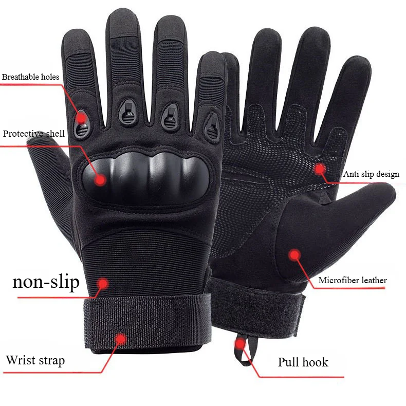 Guanti da moto uomo Tactical Hunting Shooting Knuckle Protection sport Full Half Finger ciclismo guanti da bici bicicletta da donna