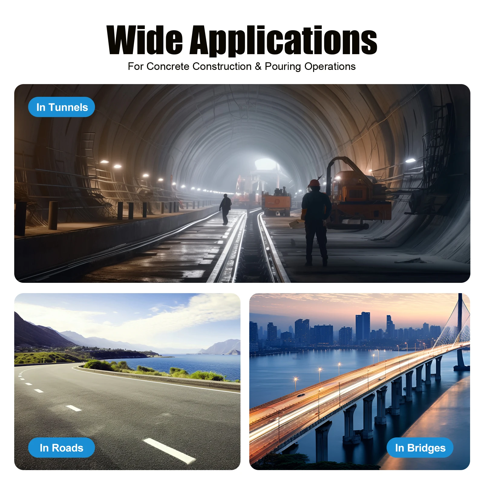 Concrete Vibration Machine 1.2HP 5200r/min Four-Stroke Gasoline Engine Compatible for Concrete Pavement Bridge Deck Leveling