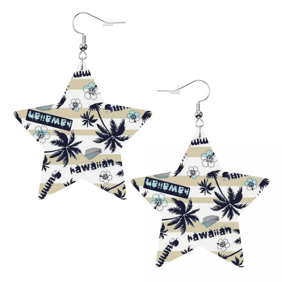 

Custom Hawaiian Summer Day Leather Teardrop Earrings for Women Leather Earrings Fashion Lightweight for Parties Holidays