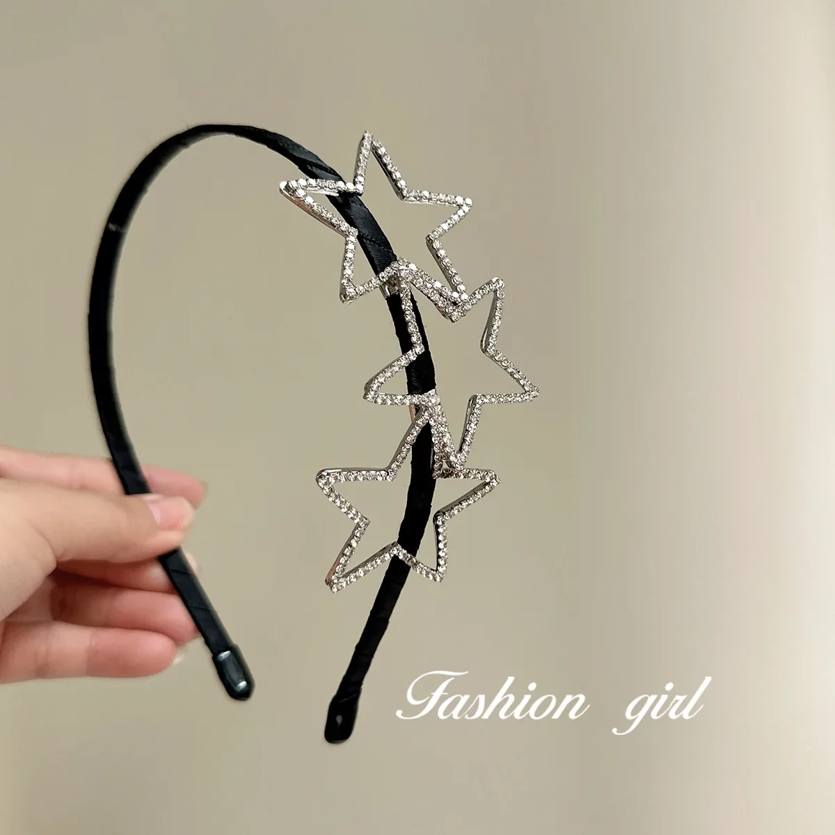 Rhinestone Star Crystal Bridal Hairbands for Women Girls Trendy Hollow Out Headband Glitter Hair Hoop Elegant Hair Accessories