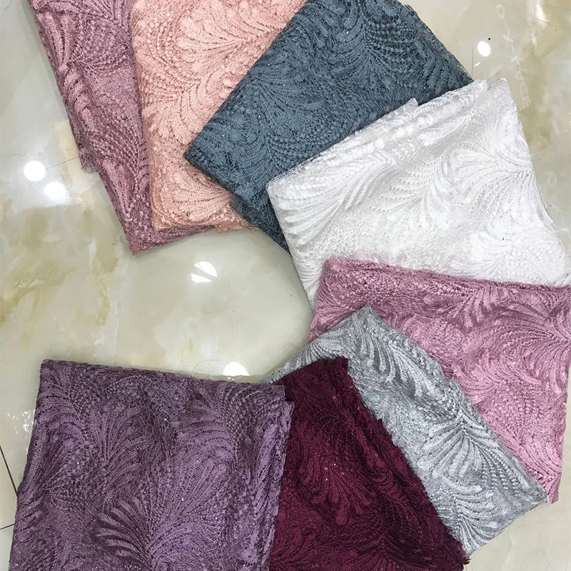

1 Yard Bridal Dress Lace Fabric Elegant African Embroidery Lace Fabric Nigerian Tulle Lace Fabric For Wedding Party Dress