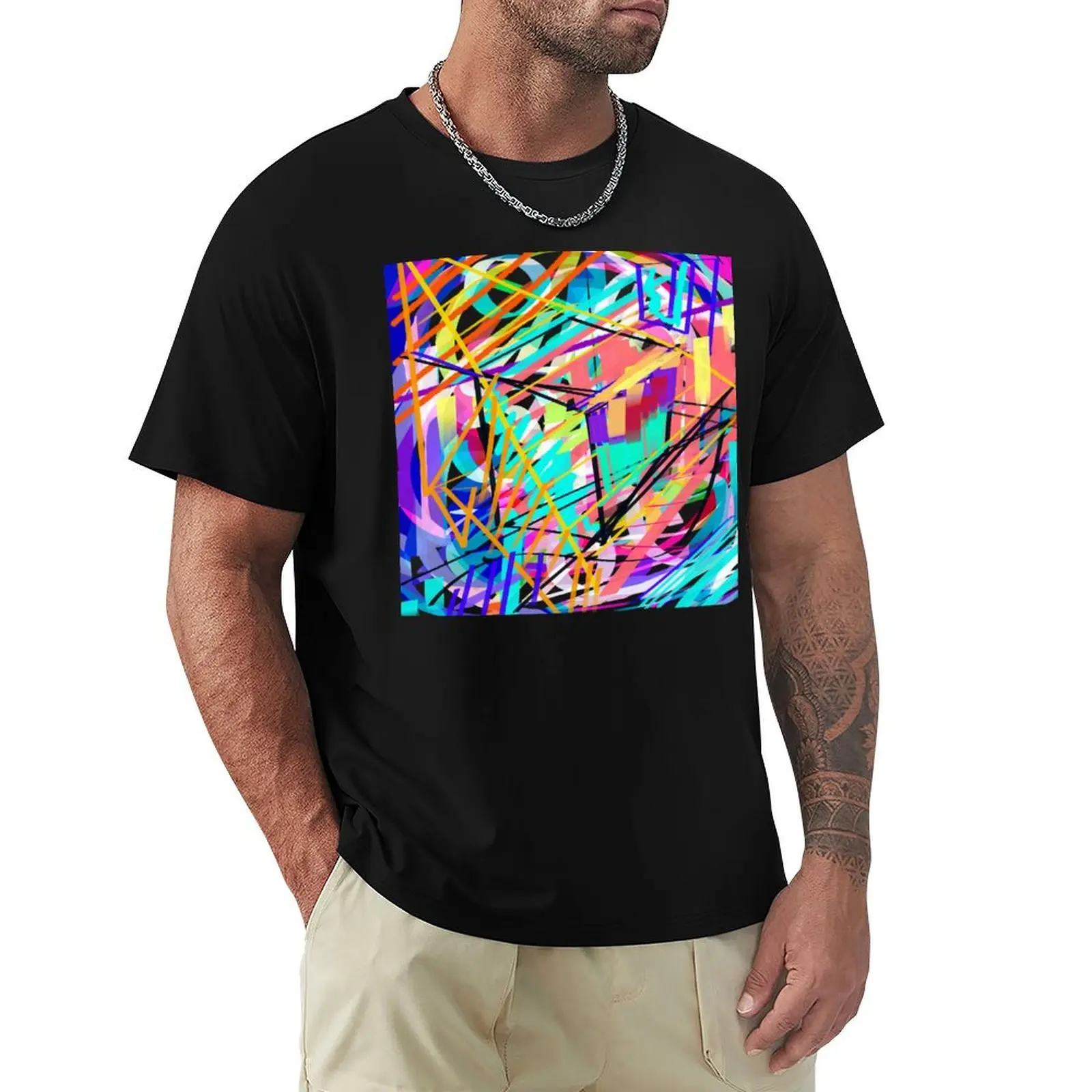 Contemporary ,Colorful-shapes,creative,CUBE T-shirt vintage customizeds for a boy hippie clothes Men's t shirts