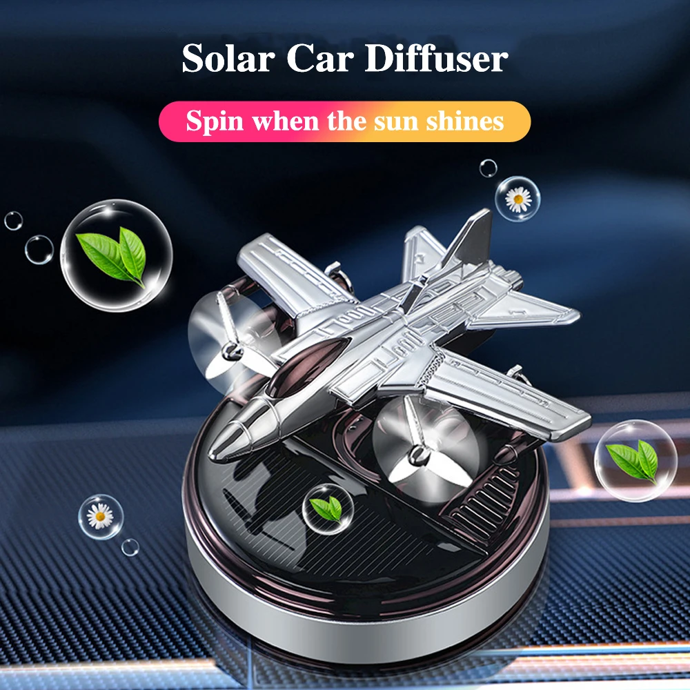 

Car Air Freshener Solar Fighter Propeller Rotate Perfume Diffuser Fragrance Supplies Decoration Flavoring Interior Accessories