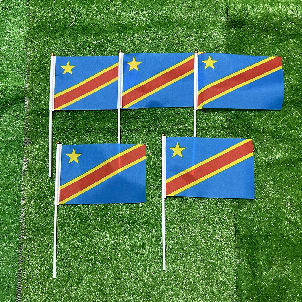 SKY FLAG congo hand Flag 10/20/50/100pcs 21*14cm congo Hand Waving Flags With plastic pole For Sports Activity Home Decor