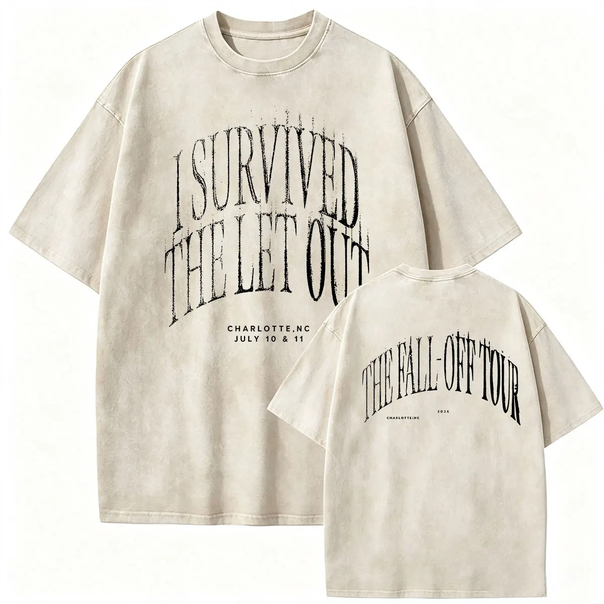 Rapper J.Cole The Fall Off World Tour 2026 Vintage Washed T-Shirt Herren Damen Hip Hop Gothic Oversized Baumwoll-T-Shirt Streetwear – Detail 6