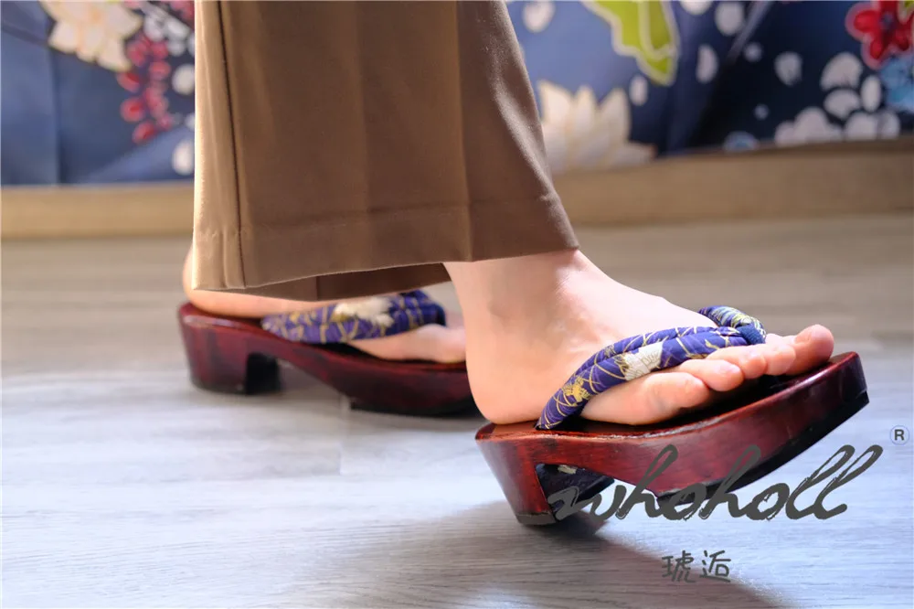 Cosplay Keilsandalen für Damen, japanische Geta Anime Cosplay Schuhe, Holzsohlen-Flip-Flops, japanische Geta Clogs Hausschuhe – Detail 12