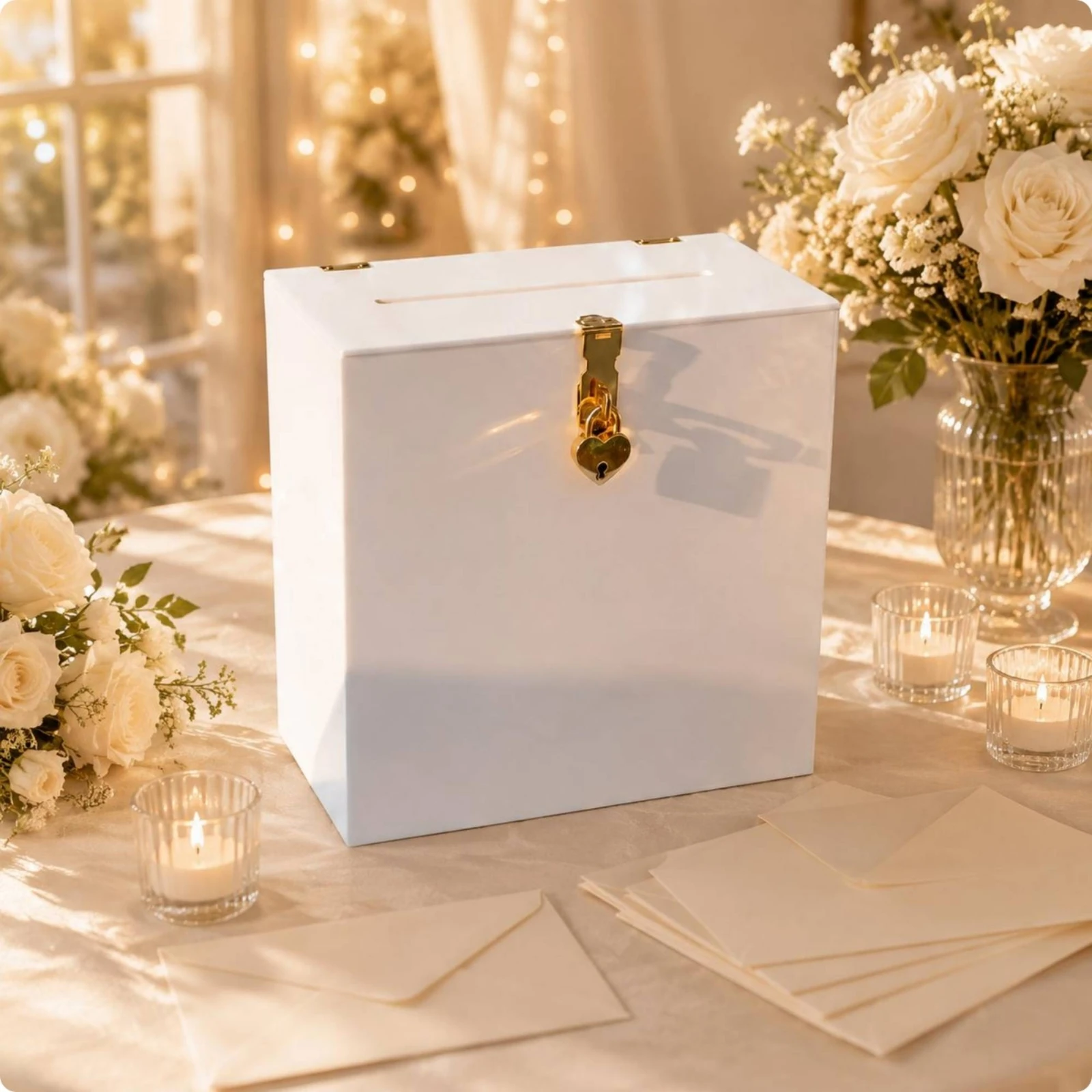 ハートロックカードボックス 組み立て簡単 花嫁のためのイベン - Wedding Card Box のレビューと価格