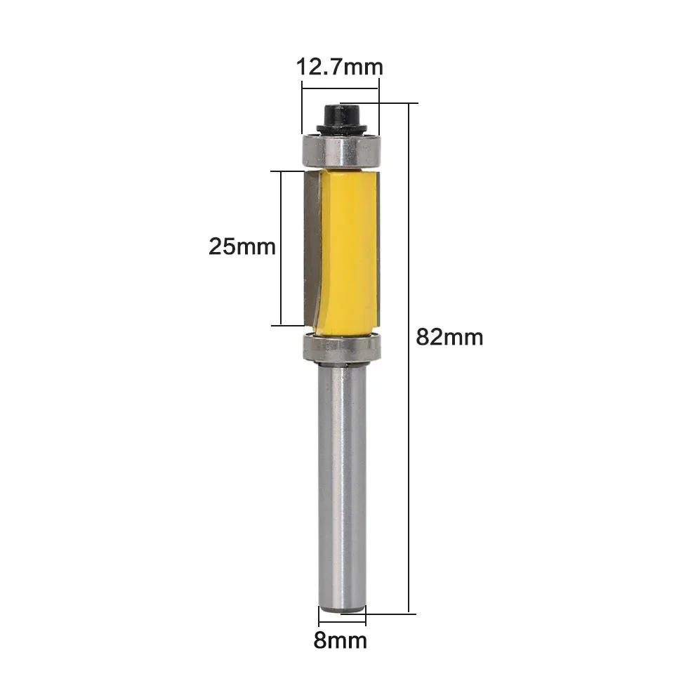 1PC 8MM Shank Milling Cutter Wood Carving Flush Trim Router Bit Top & Bottom Bearing Woodworking Tool Woodworking Router Bits