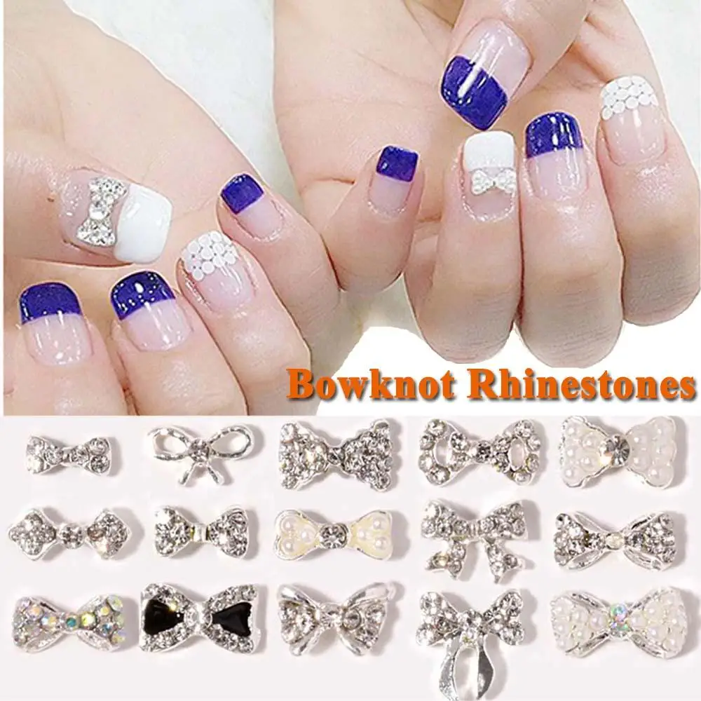Breloques de manucure mignonnes, nœuds papillon Super Flash, pierre de verre, nœud en cristal, strass, bijoux pour ongles, décorations Nail Art à faire soi-même