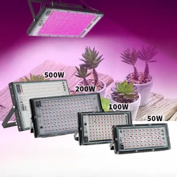 Full Spectrum LED Grow Light Phyto Lamp AC 220V 50W 100W 200W 300W With EU Plug For Greenhouse Hydroponic Plant Growth Lighting