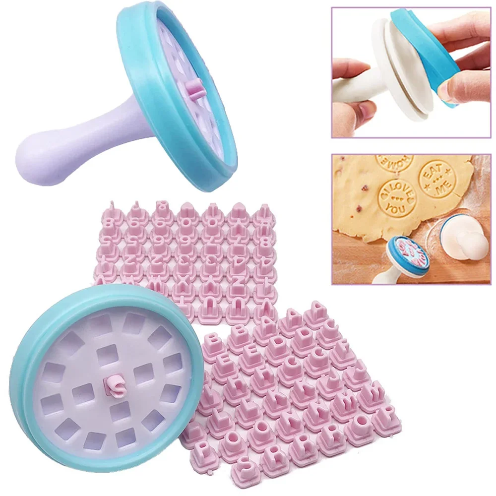 84Pcs Letter And Number Cookie Stamps Embosser Fondant Stamp Personalized Diy Christmas Cookies Cutter And Baking Tool