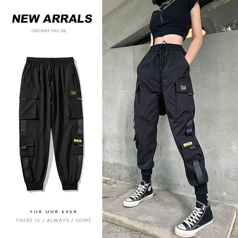 

Streetwear Women Korean Style Elastic Waist Sweatpants Baggy Pants Summer Autumn Hip Hop Harajuku Trousers Women