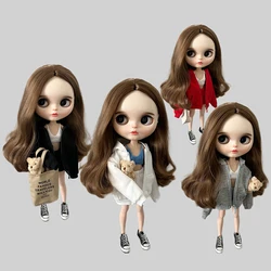 New Arrival Blythe Doll Clothes Sweater Sports Set Vest Shorts Zippered Hoodie Jacket for Blyth OB24 Pullip 1/6 Dolls Outfit