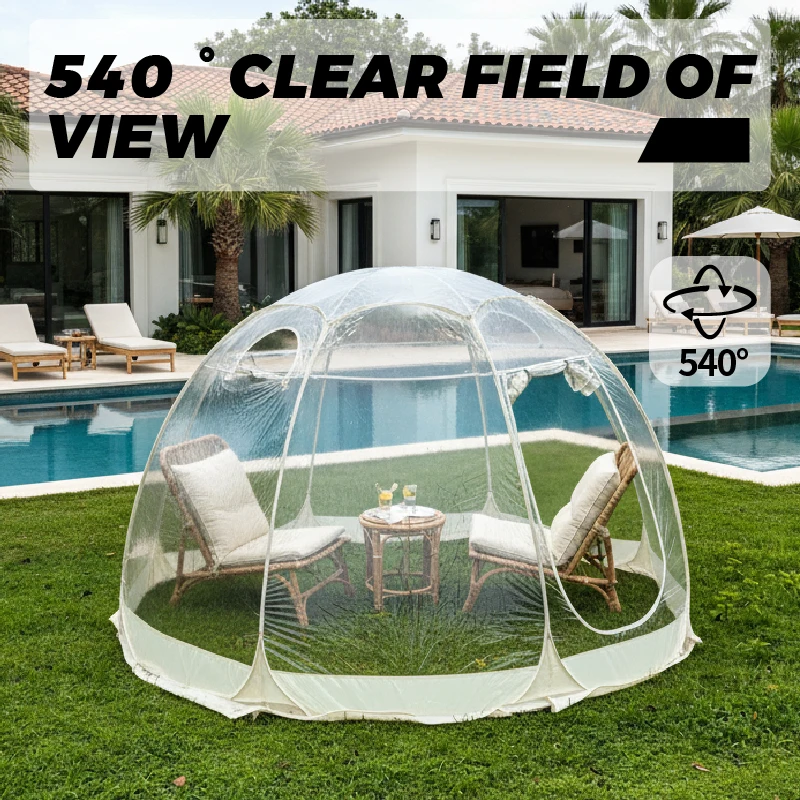 Panoramic View Clear Bubble Tent PVC Pop Up Transparent Tent 2-6 Person Outdoor Camping Beach