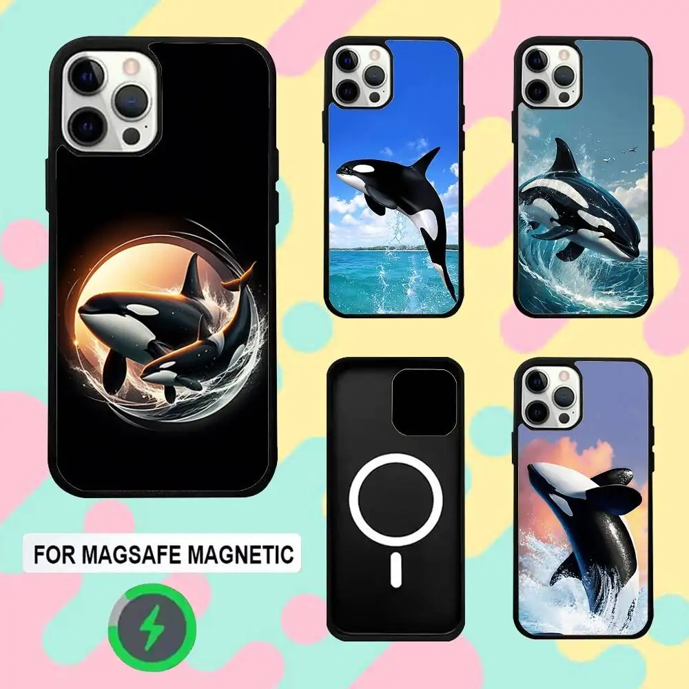 

K-Killer Whale Orca Phone Case For iPhone 16e,16,15,14,13,12,11,Plus,Pro,Max,Mini Magsafe Magnetic Wireless Charging
