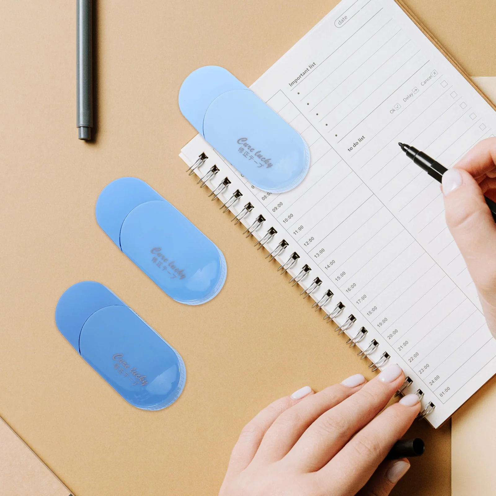 1 ensemble de ruban correcteur blanc propre résistant à la rupture pour les étudiants, maison, bureau, école, Modifications faciles et rapides, bande d'écriture lisse