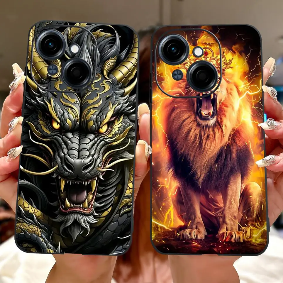 Para Tecno Spark GO 2025 GO 1 Spark 30c 5G fundas Pop 9 4G 5G estilo fresco Tiger Dragon funda de teléfono suave silicona TPU contraportada