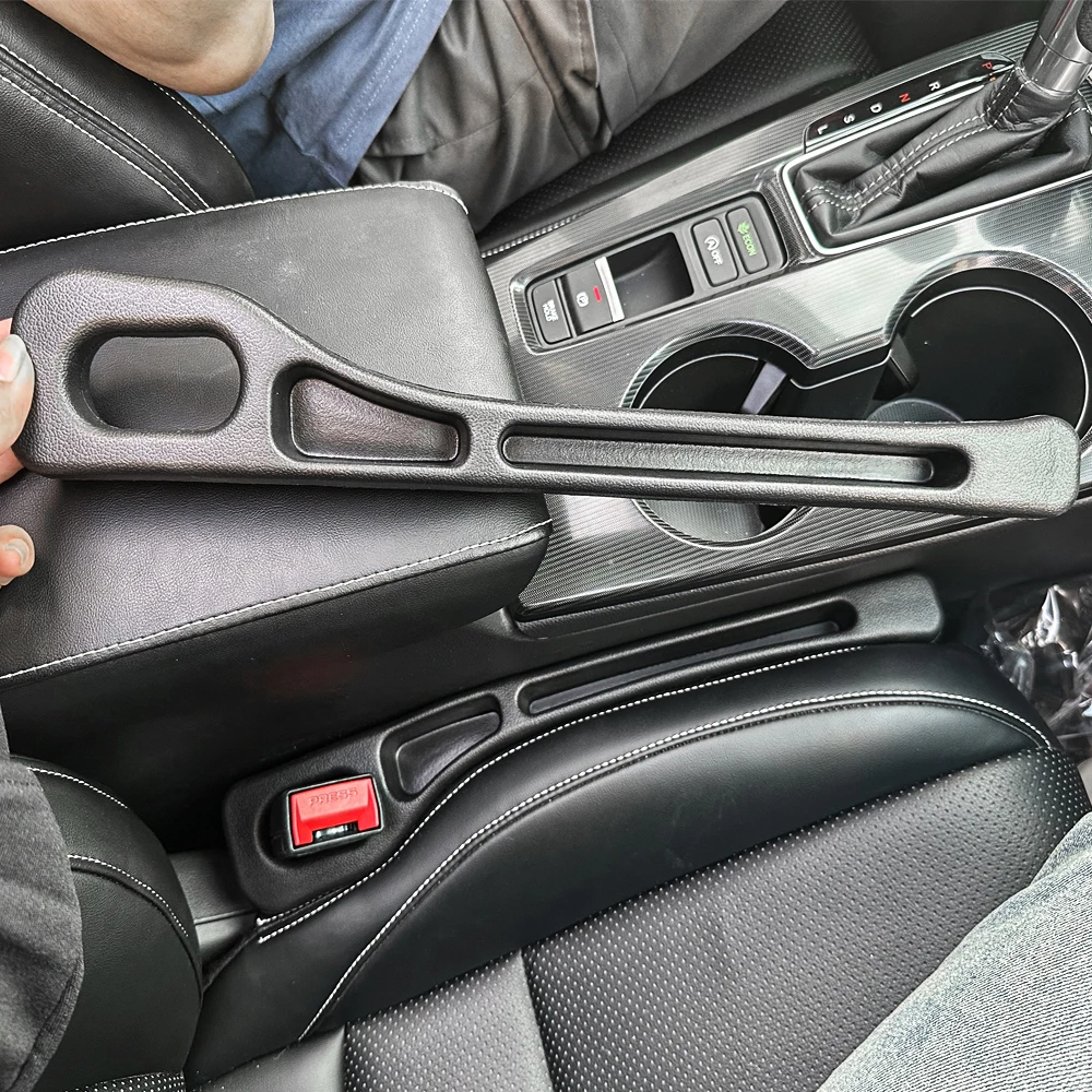 2 Stück Autositz-Lückenfüller, Dual-Slot-Design, Auto-Innenzubehör, Telefon- und Schlüssel-Aufbewahrungsbox, Auto-Slot-Pad, Sitz-Lückenfüller – Detail 10