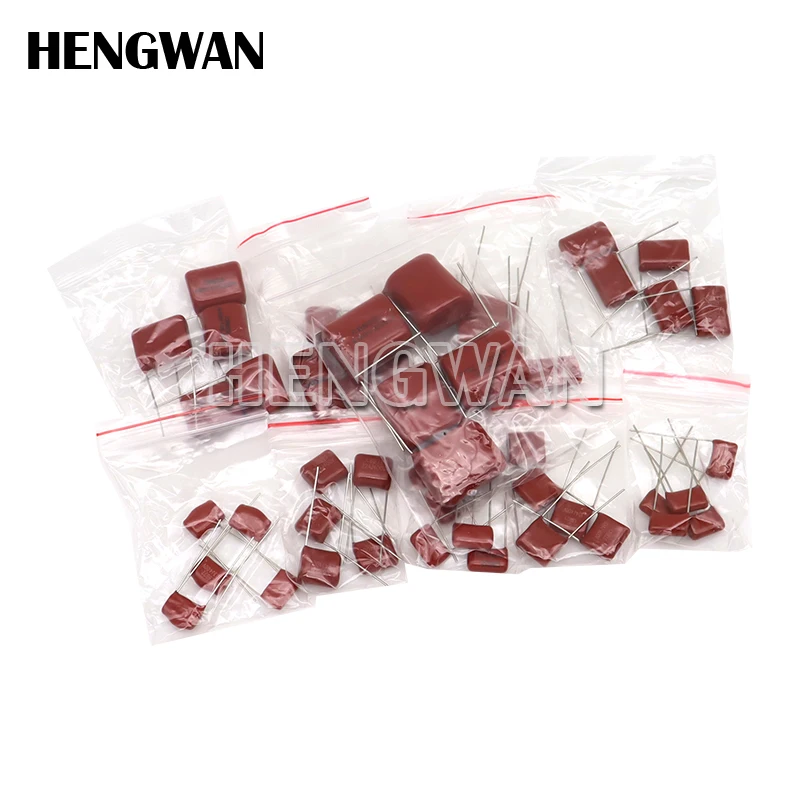 50pcs CBB Capacitor Assortment Kit 400V 10NF - 3.3UF 10values*5pcs Metallized Polyester Film Capacitance DIY